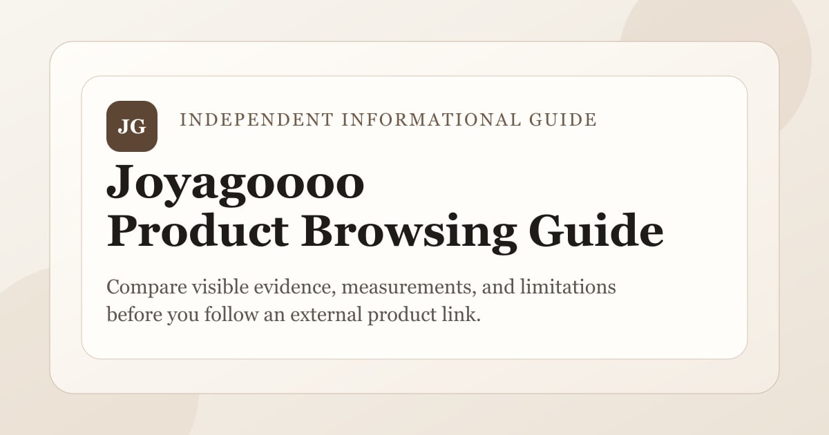 Joyagoooo workflow preview showing category-first browsing and comparison steps